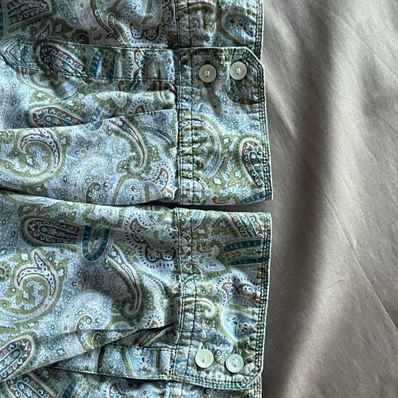 GAP Paisley Button Down, Roll-up Button Tab, Sleeve. 100% Cotton, Sz XXL - Picture 9 of 12